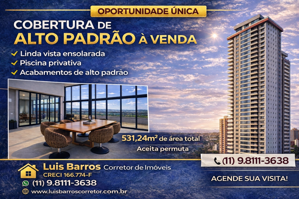 Maravilhosa Cobertura Duplex em Alphaville – Tamboré